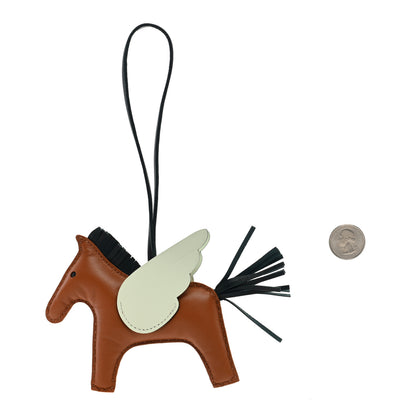 Hermes Milo Lambskin Grigri Rodeo Pegase Horse Bag Charm PM Gold Vert Cypress Vert Fizz 2 of 5