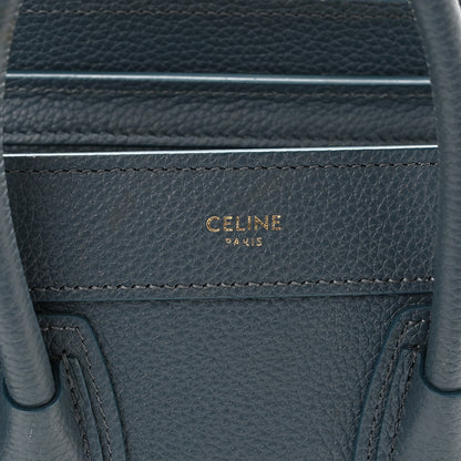 Celine Baby Drummed Calfskin Nano Luggage Petrol 7 of 15