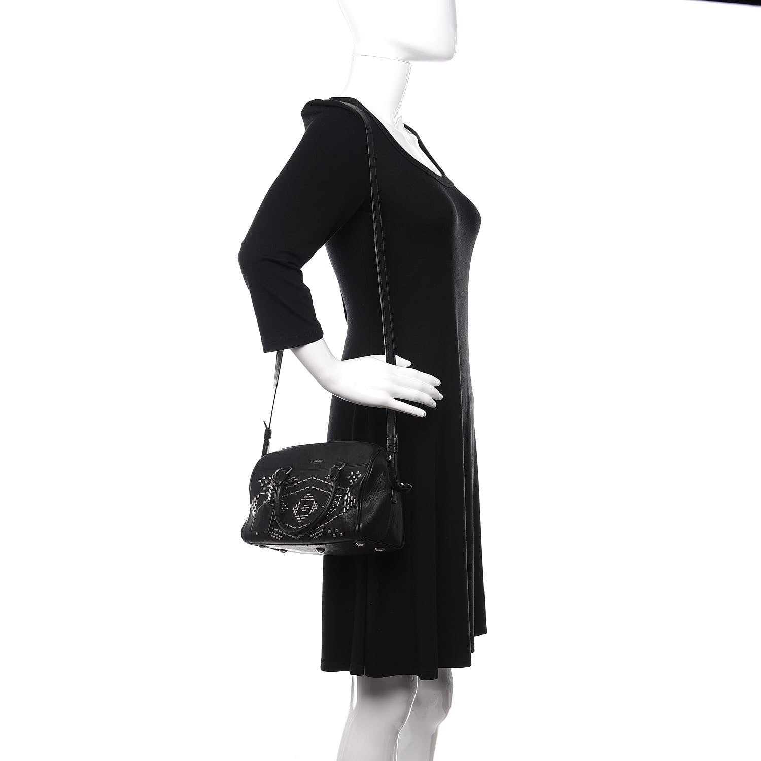 Saint Laurent Calfskin Studded Classic Baby Duffle Black 2 of 11
