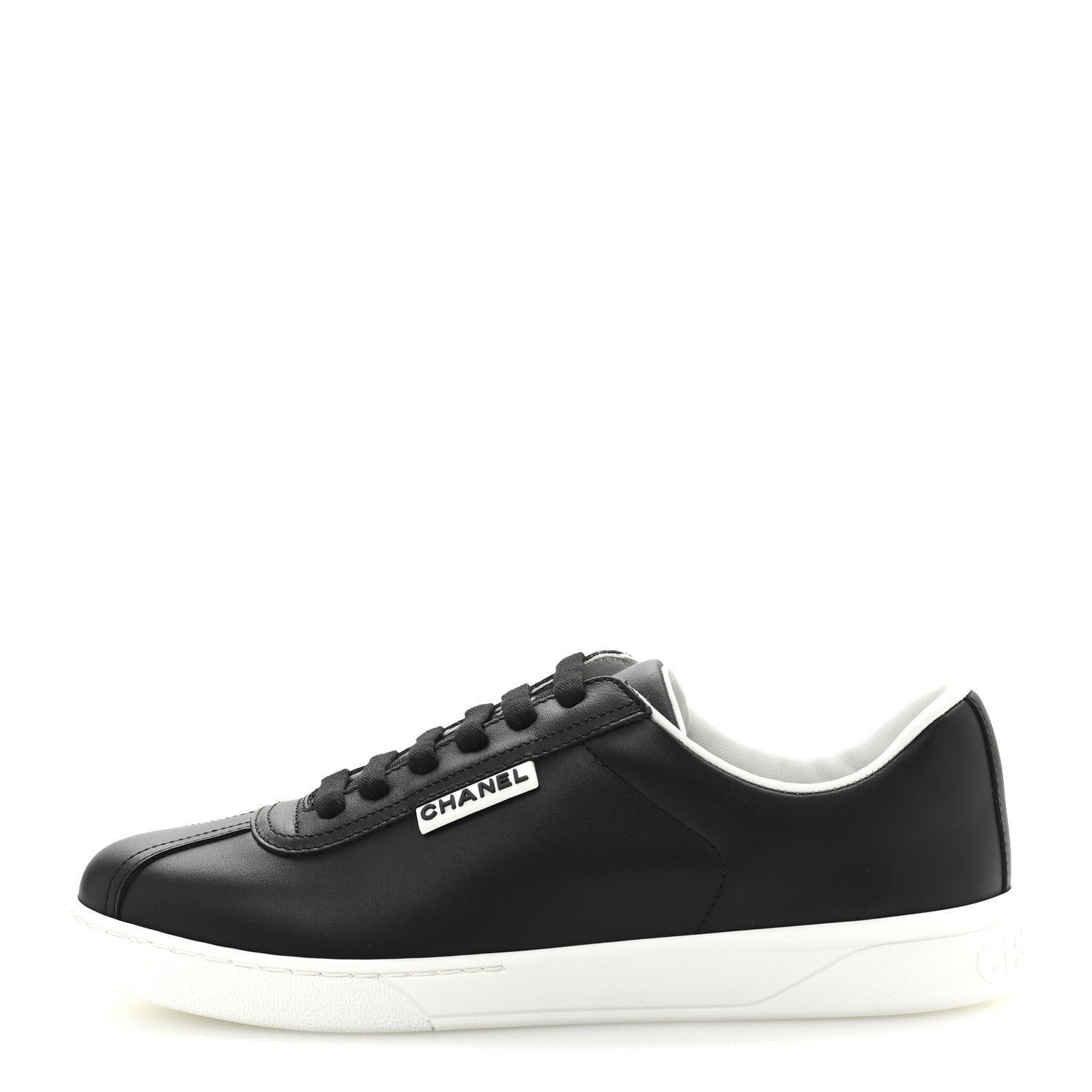 Chanel Calfskin CC Womens Sneakers 38 Black 1 of 9