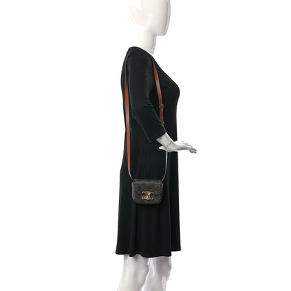 Celine Triomphe Canvas Calfskin Mini Triomphe Tan 2 of 12