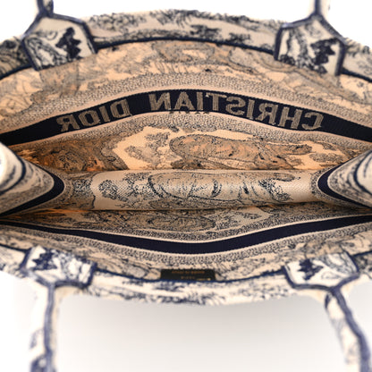 Christian Dior Canvas Embroidered Medium Dioriviera Toile De Jouy Book Tote Blue 5 of 13