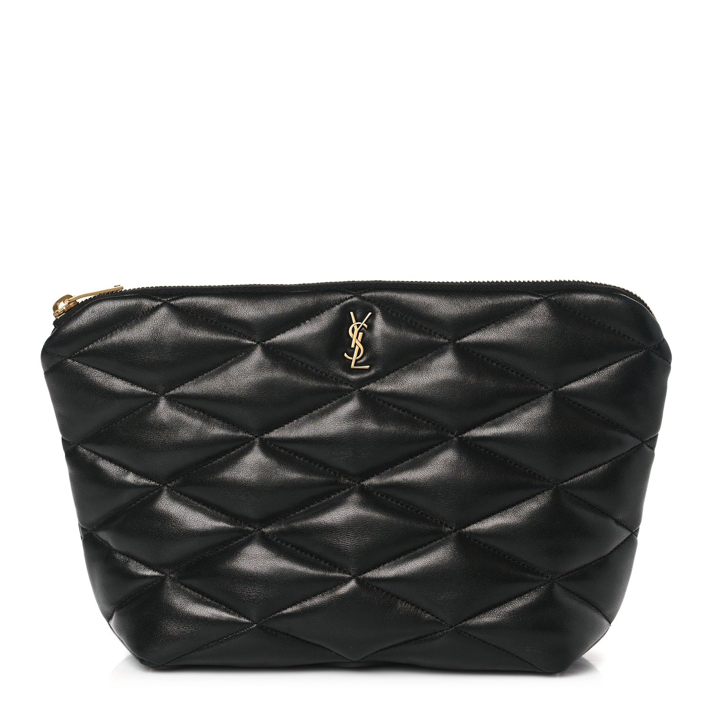 Lambskin Monogram Medium Sade Puffer Pouch Black