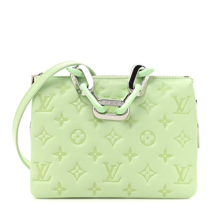 Louis Vuitton Lambskin Embossed Monogram Coussin BB Green 1 of 11