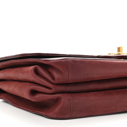 Chanel Calfskin Quilted Straight Lined Flap Burgundy 7 of 10