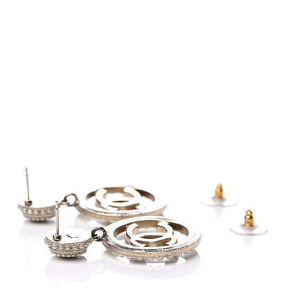 Chanel Pearl CC Drop Earrings Light Gold 3 of 5