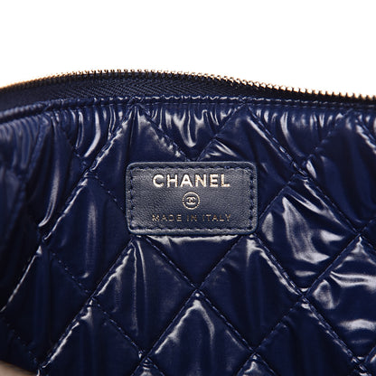 Chanel Lambskin Quilted Large Boy Cosmetic Case Navy 6 of 7