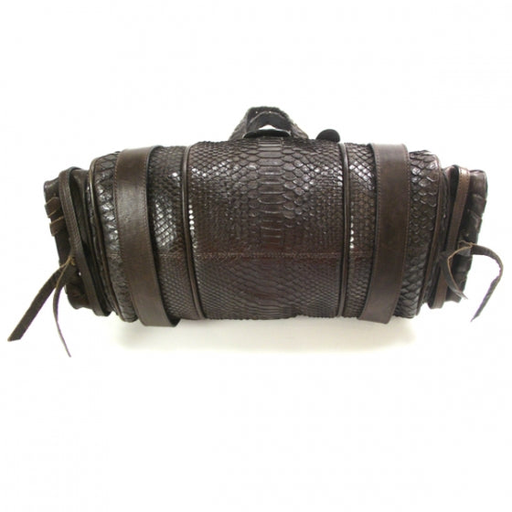 Chloe Python Silverado Shoulder Bag Dark Brown 4 of 12