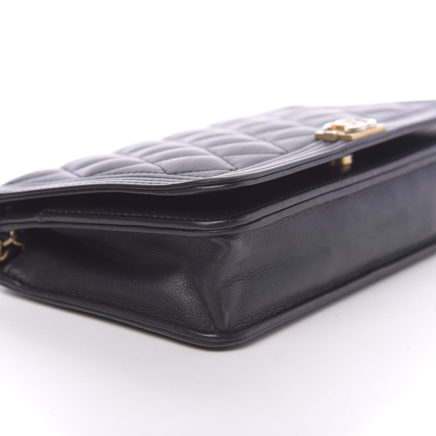 Caviar Quilted Boy Wallet On Chain WOC Black