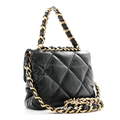 Chanel Lambskin Quilted Small Chain Top Handle Flap Black 2 of 11