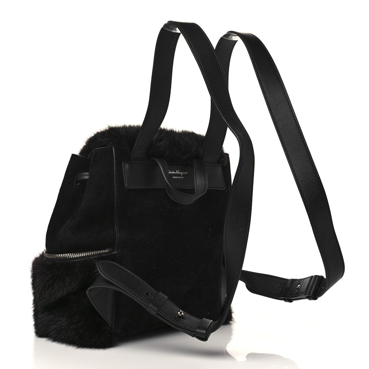 Salvatore Ferragamo Mink Clafskin Gancini Jam Backpack Black 2 of 5