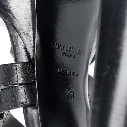 Saint Laurent Calfskin Platz Platform Sandals 39 Black 9 of 11