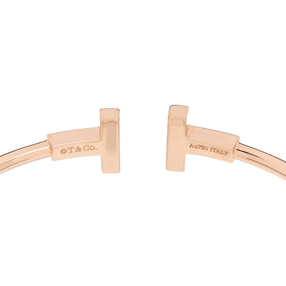 Tiffany 18K Rose Gold Diamond Mother of Pearl T Wire Bracelet 3 of 4