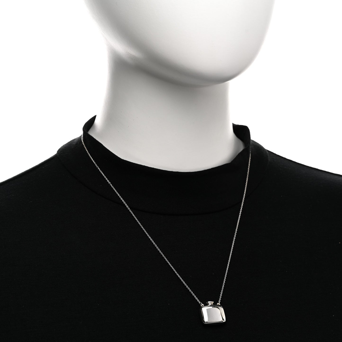 Sterling Silver Elsa Peretti Square Bottle Pendant Necklace