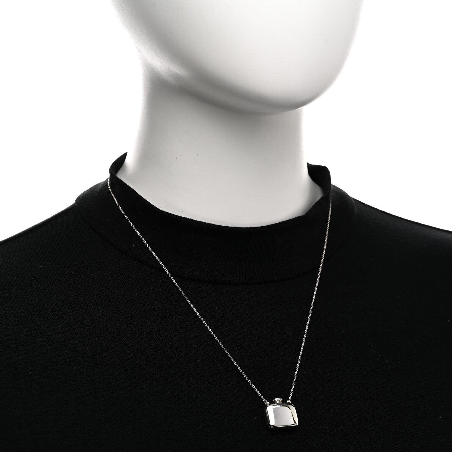 Tiffany Sterling Silver Elsa Peretti Square Bottle Pendant Necklace 2 of 4