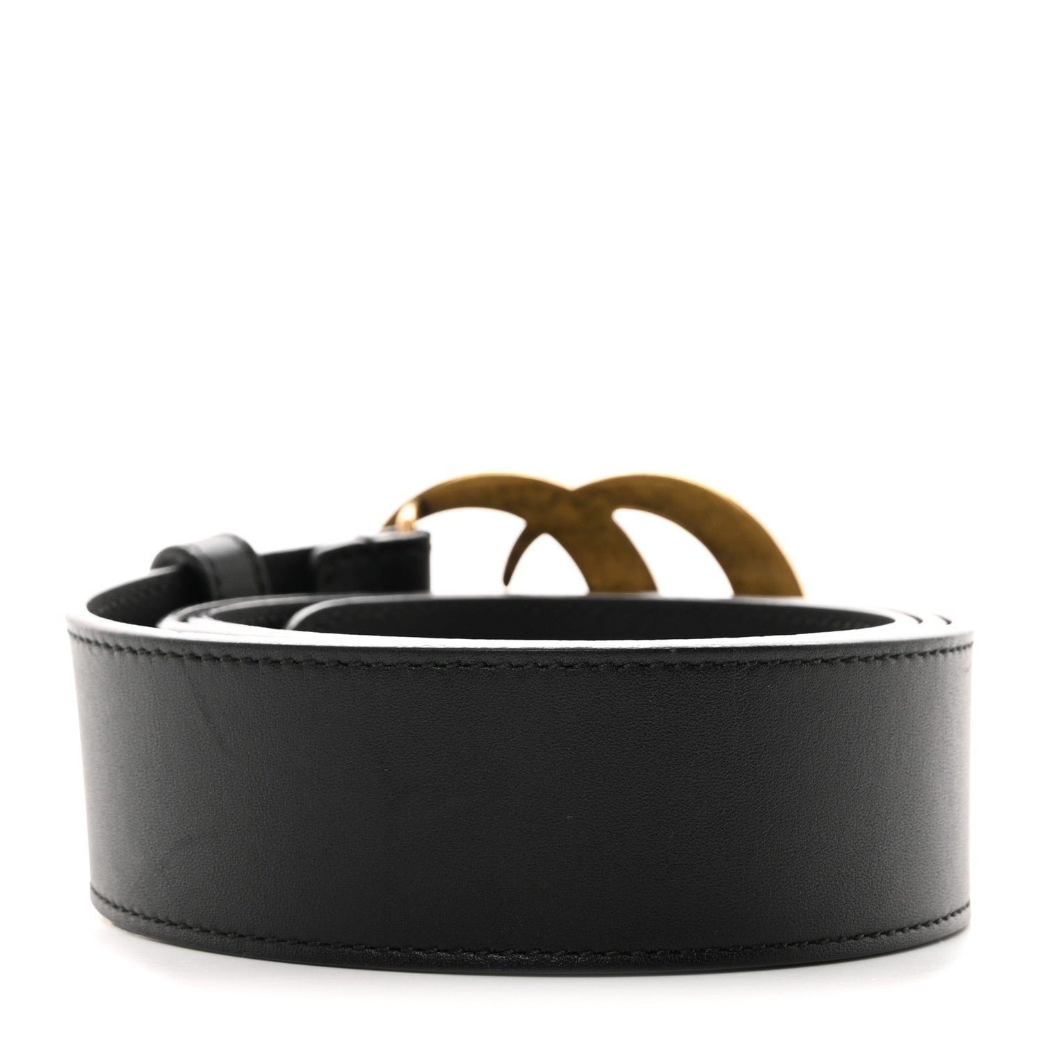Gucci Moon Calfskin Pearl Double G 40mm Belt 90 36 Black Cream 2 of 6