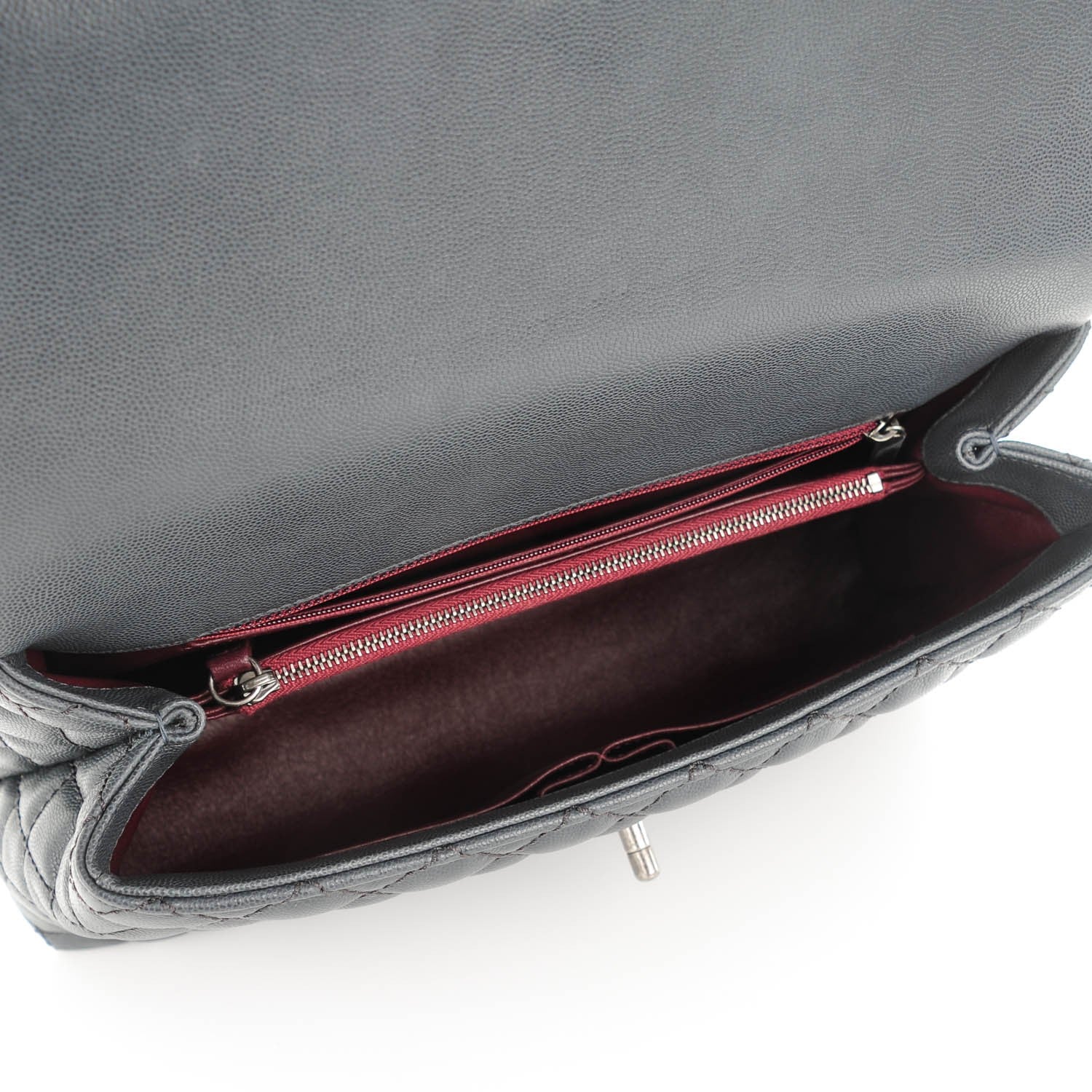 Chanel Caviar Lizard Quilted Medium Coco Handle Flap Grey 5 of 8