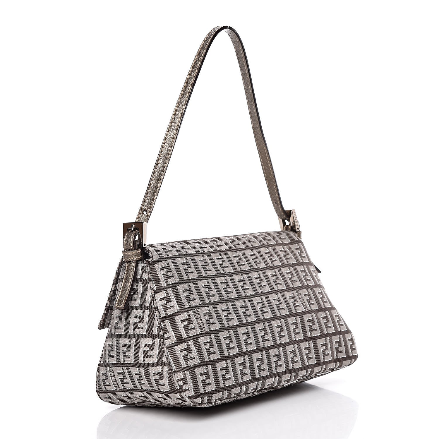 Fendi Zucchino Vachetta Mini Mama Baguette Caffe Argilla Canna di Fucile 3 of 9