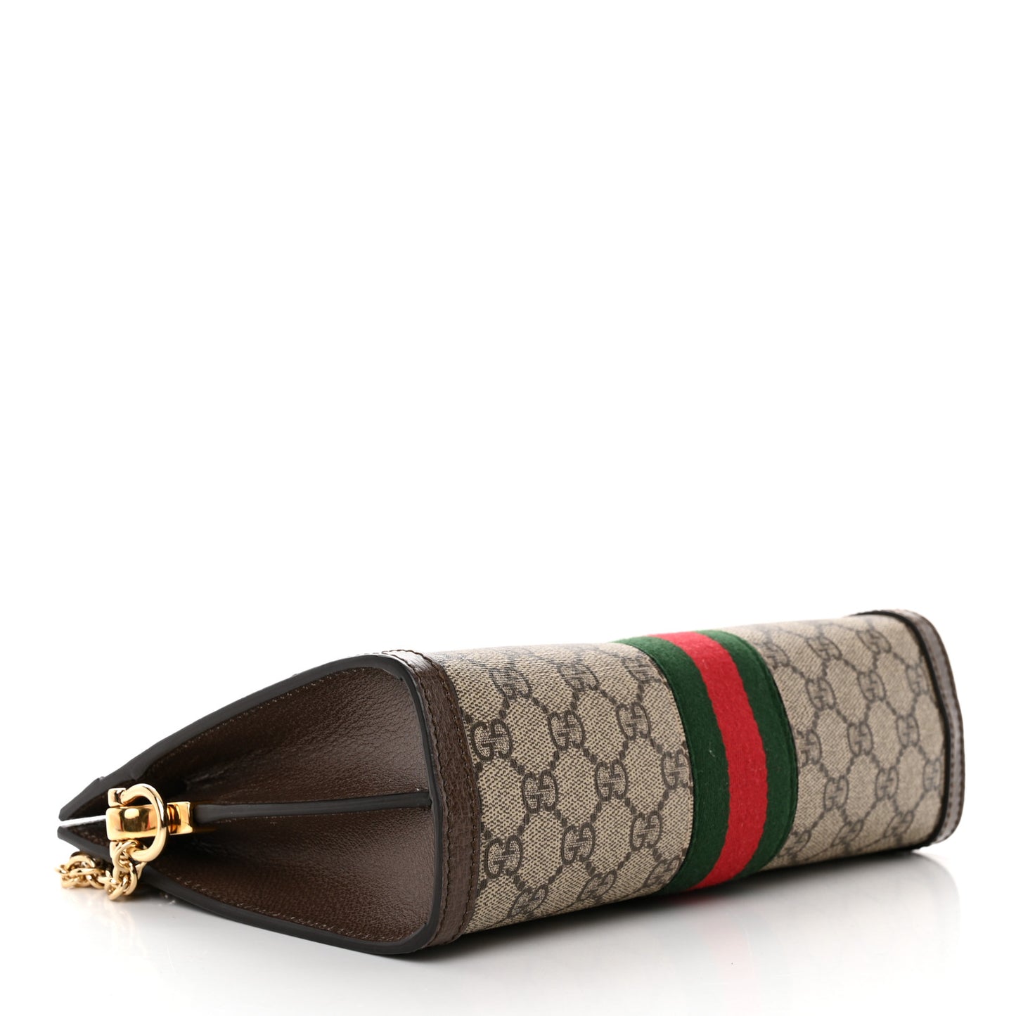 GG Supreme Monogram Web Small Ophidia Chain Shoulder Bag Brown