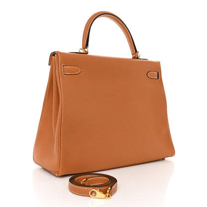 Hermes Togo Kelly Retourne 35 Gold 5 of 22