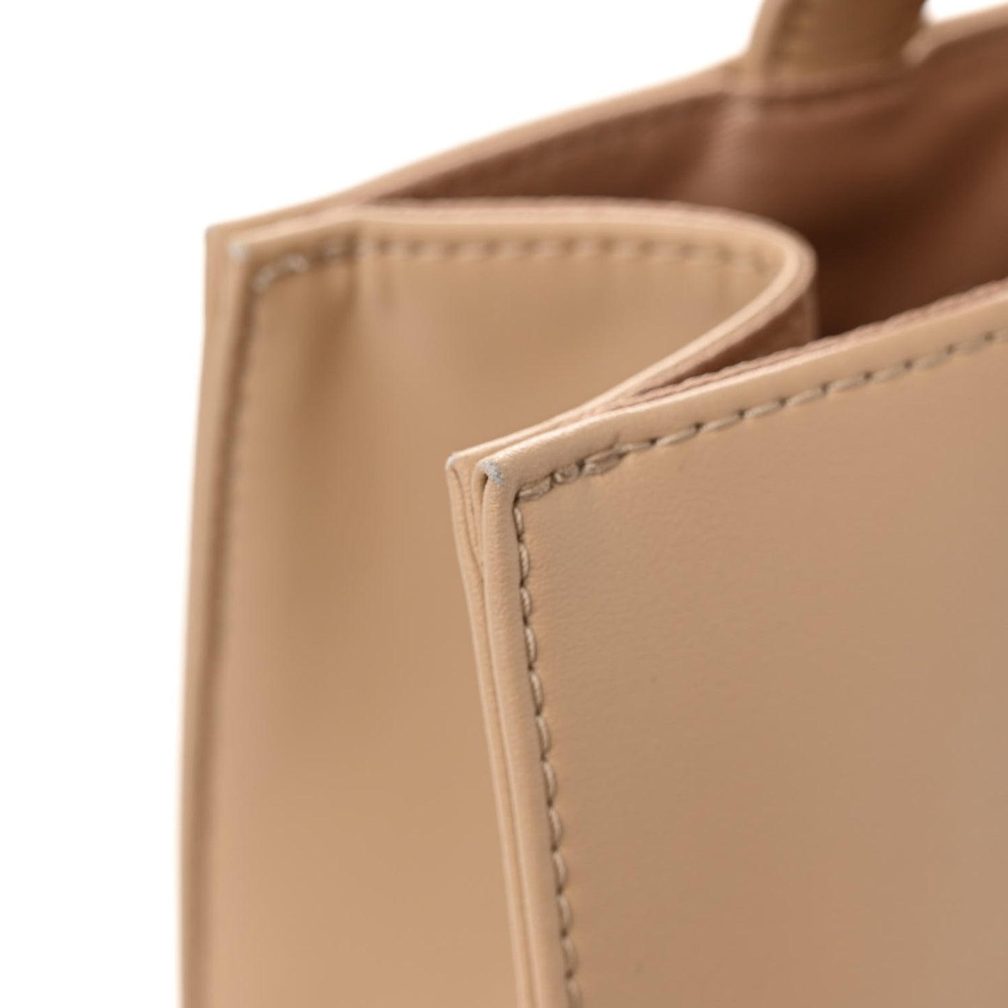 Vegan Leather Medium Shopping Bag Cream