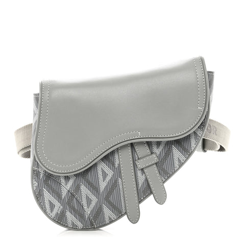 Coated Canvas CD Diamond Mens Mini Saddle Bag Grey