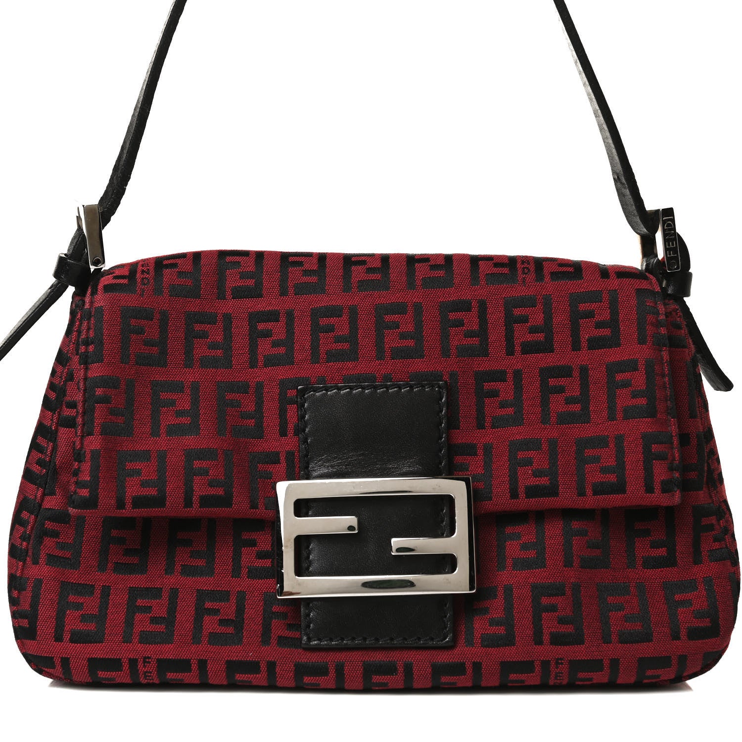 Fendi Zucchino Mini Mama Baguette Black Red 8 of 14