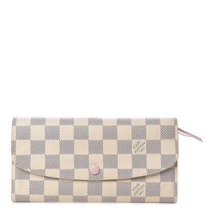Louis Vuitton Damier Azur Emilie Wallet Rose Ballerine 1 of 7