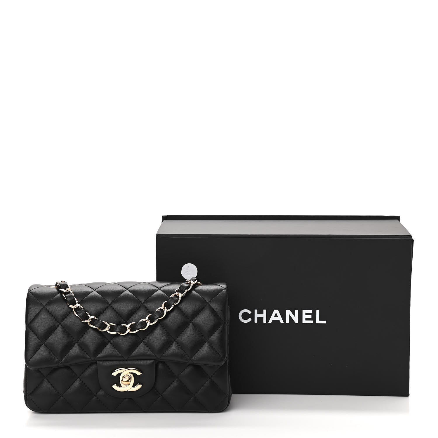 Chanel Lambskin Quilted Mini Rectangular Flap Black 11 of 11