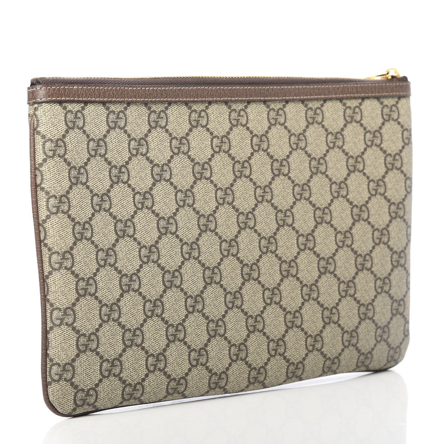 Gucci GG Supreme Monogram Large Ophidia Pouch Clutch Brown 3 of 8