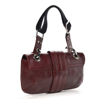 Lanvin Calfskin Flap Shoulder Bag Burgundy 3 of 10