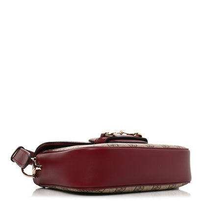 Gucci GG Supreme Monogram Horsebit 1955 Soft Small Shoulder Bag Beige Ebony Rosso Ancora 4 of 10
