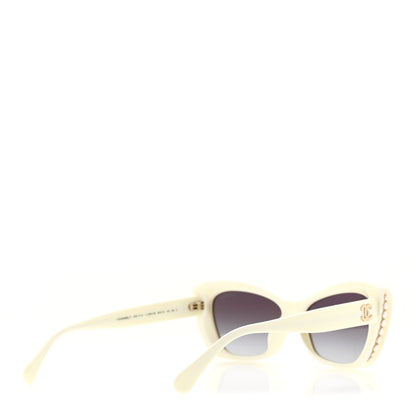 Chanel Acetate Pearl Cat Eye CC Sunglasses 5481-H-A White 4 of 8