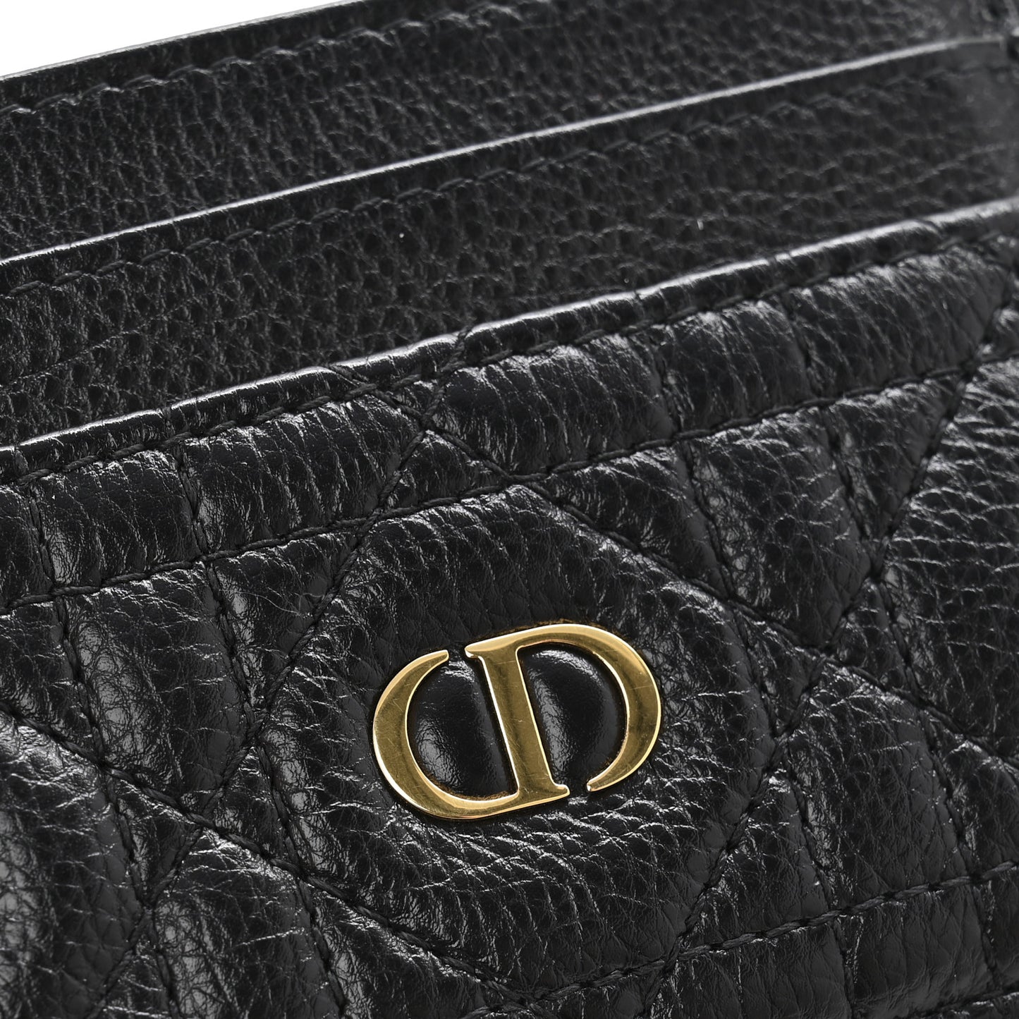 Supple Calfskin Cannage Caro Five-Slot Card Holder Black