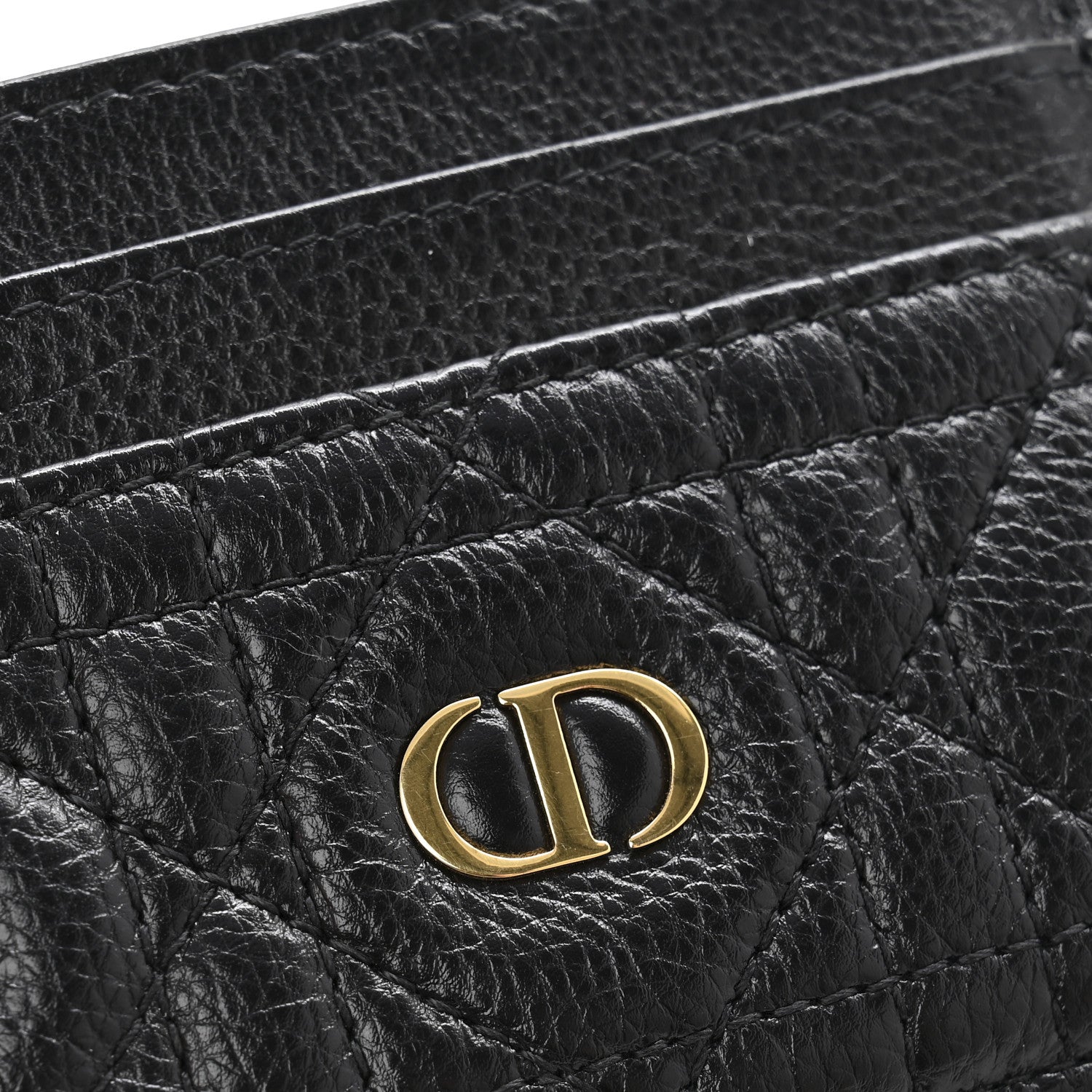 Christian Dior Supple Calfskin Cannage Caro Five-Slot Card Holder Black 8 of 9