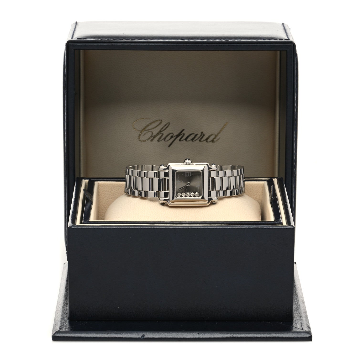 Chopard Stainless Steel 5 Diamond 23mm Happy Sport Quartz Watch Brown 5 of 5