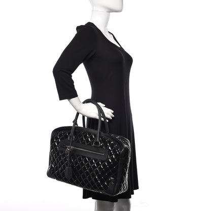 Chanel Patent Quilted Travel Bag Black 2 of 16