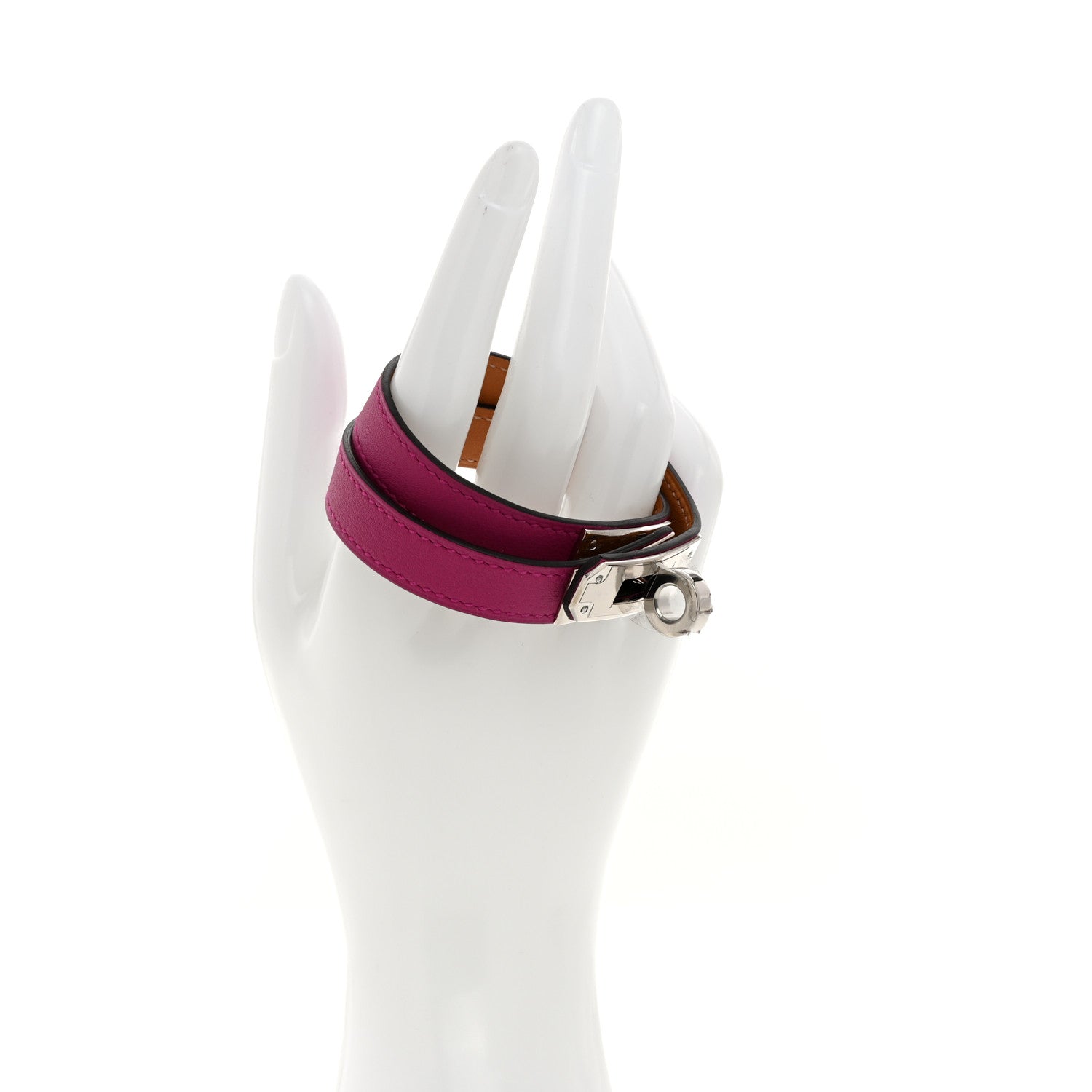 Hermes Swift Kelly Double Tour Bracelet T3 Rose Poupre 2 of 7