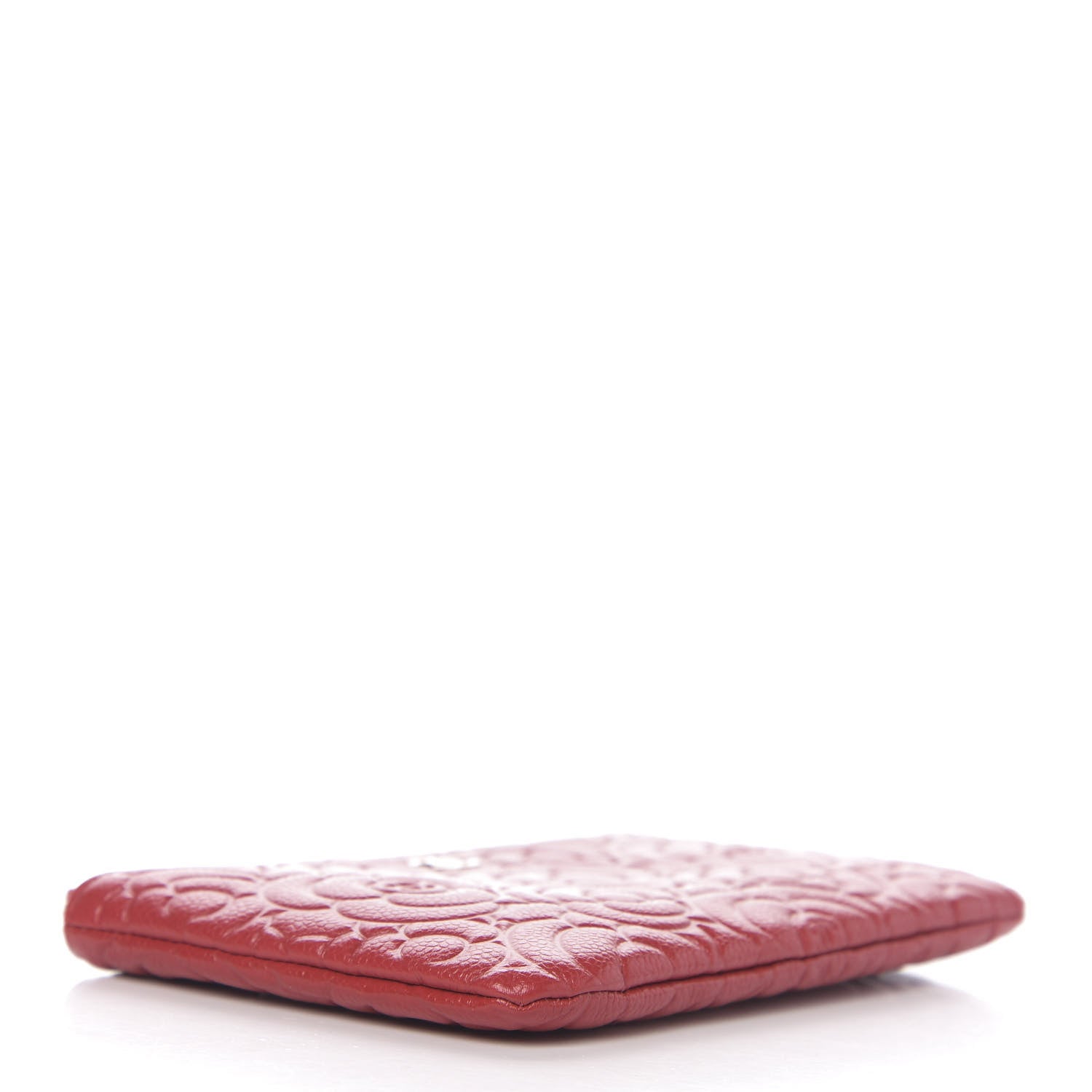 Chanel Caviar Camellia Embossed Cosmetic Pouch Red 3 of 6