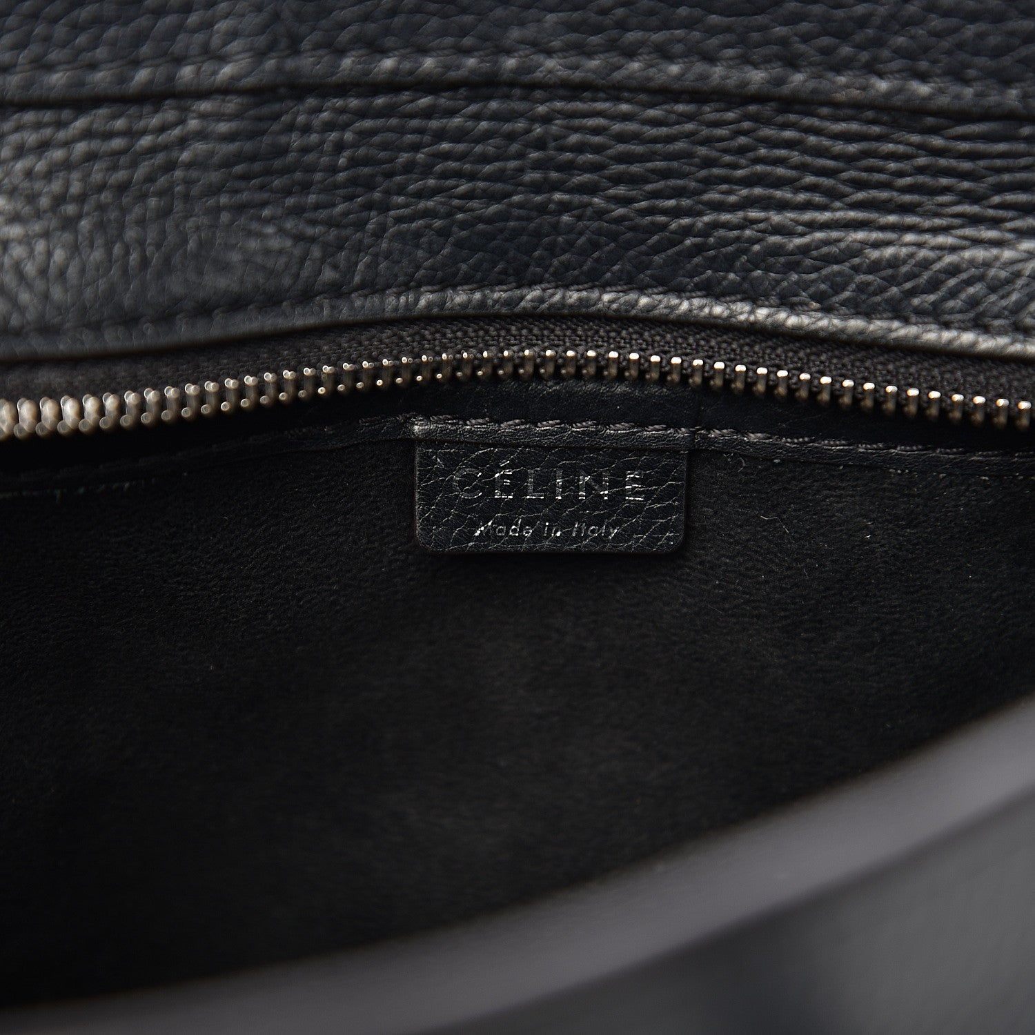 Celine Drummed Calfskin Nano Luggage Black 5 of 9