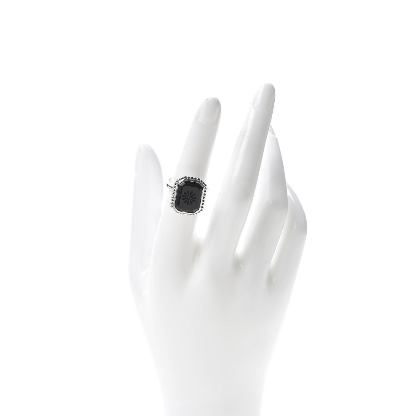 Sterling Silver Black Onyx Ziegfeld Daisy Ring 53 6.25