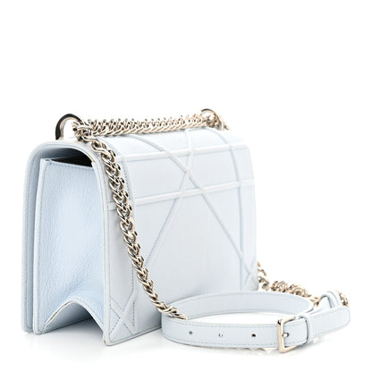 Christian Dior Grained Calfskin Medium Diorama Flap Bag Light Blue 3 of 15