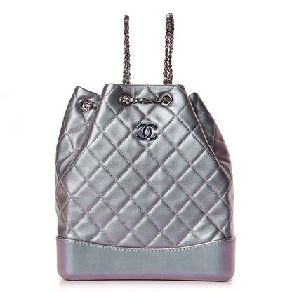 Chanel Iridescent Lambskin Calfskin Quilted Gabrielle Backpack Light Purple 1 of 8