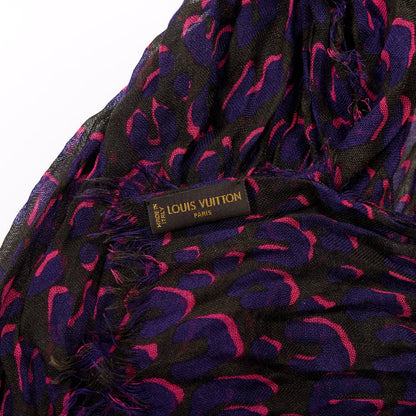 Louis Vuitton Cashmere Silk Leopard Etole Stole 3 of 3
