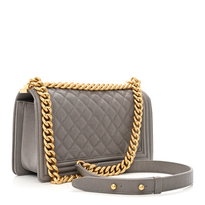 Chanel Caviar Quilted Medium Boy Flap Grey 3 of 11