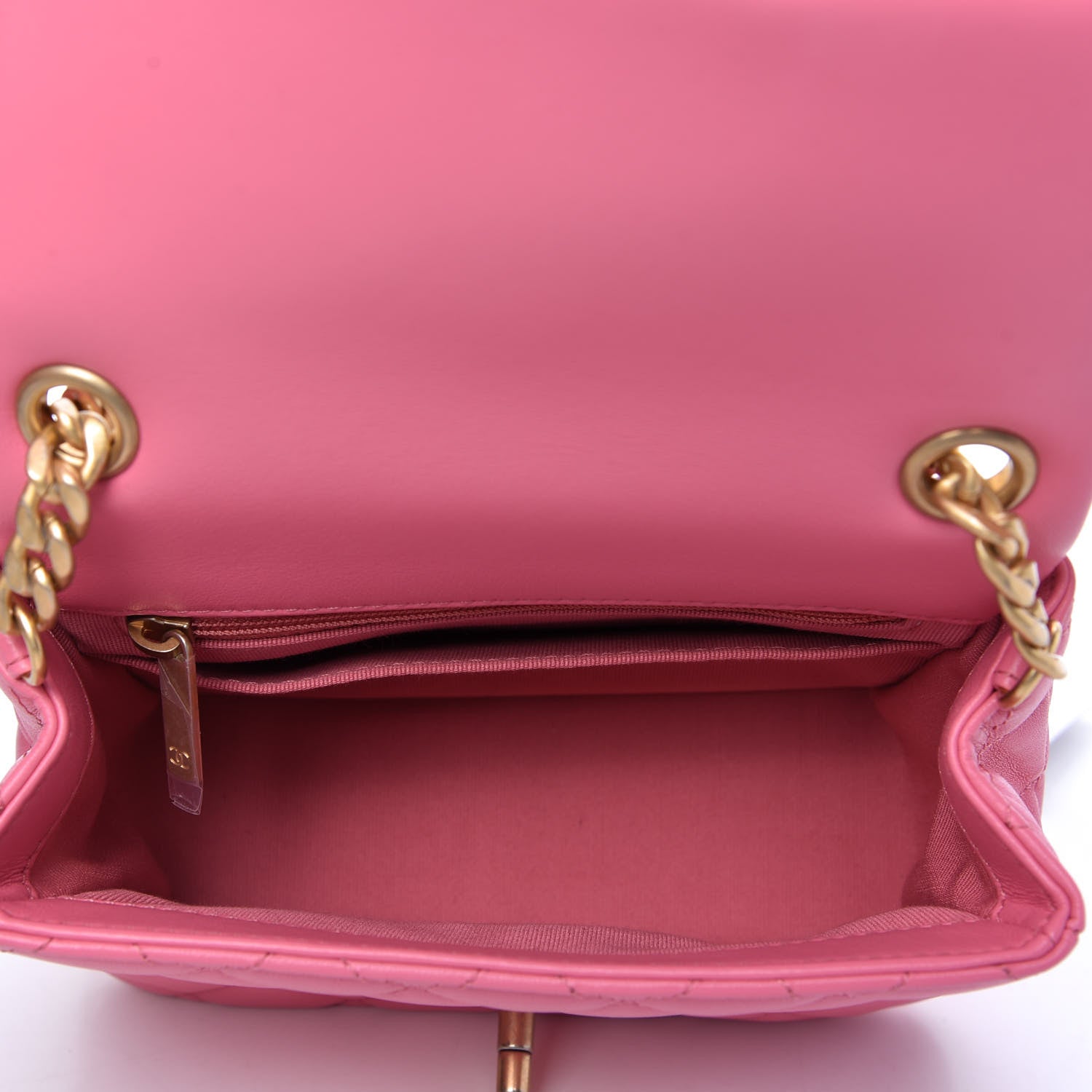 Chanel Lambskin Resin Quilted Mini Pearl Samba Square Flap Pink 5 of 10