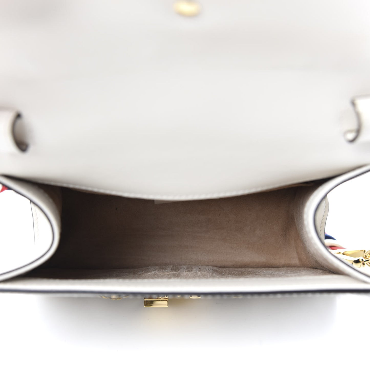 Calfskin Animal Studs Mini Sylvie Top Handle Bag White