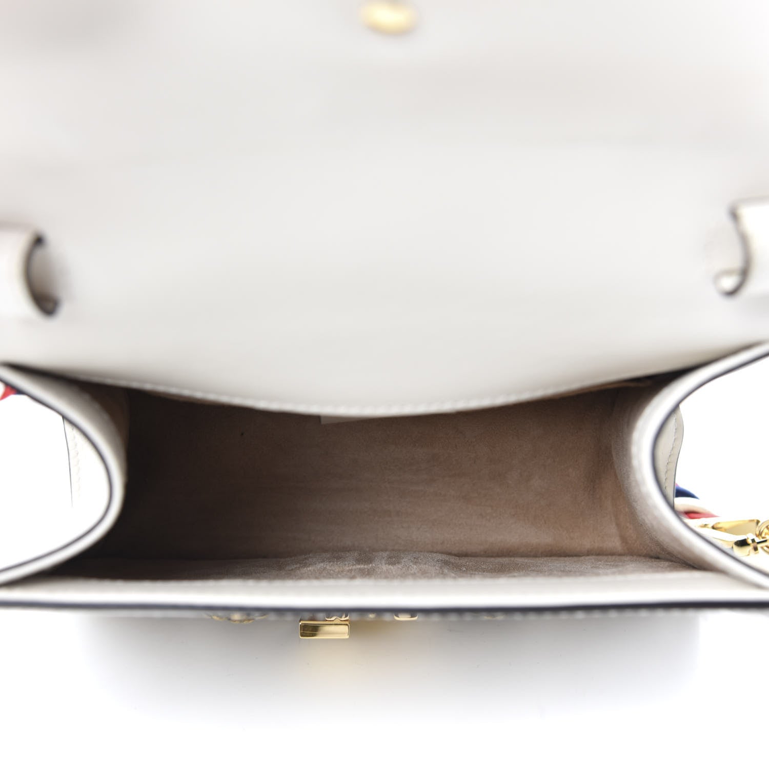 Gucci Calfskin Animal Studs Mini Sylvie Top Handle Bag White 5 of 11
