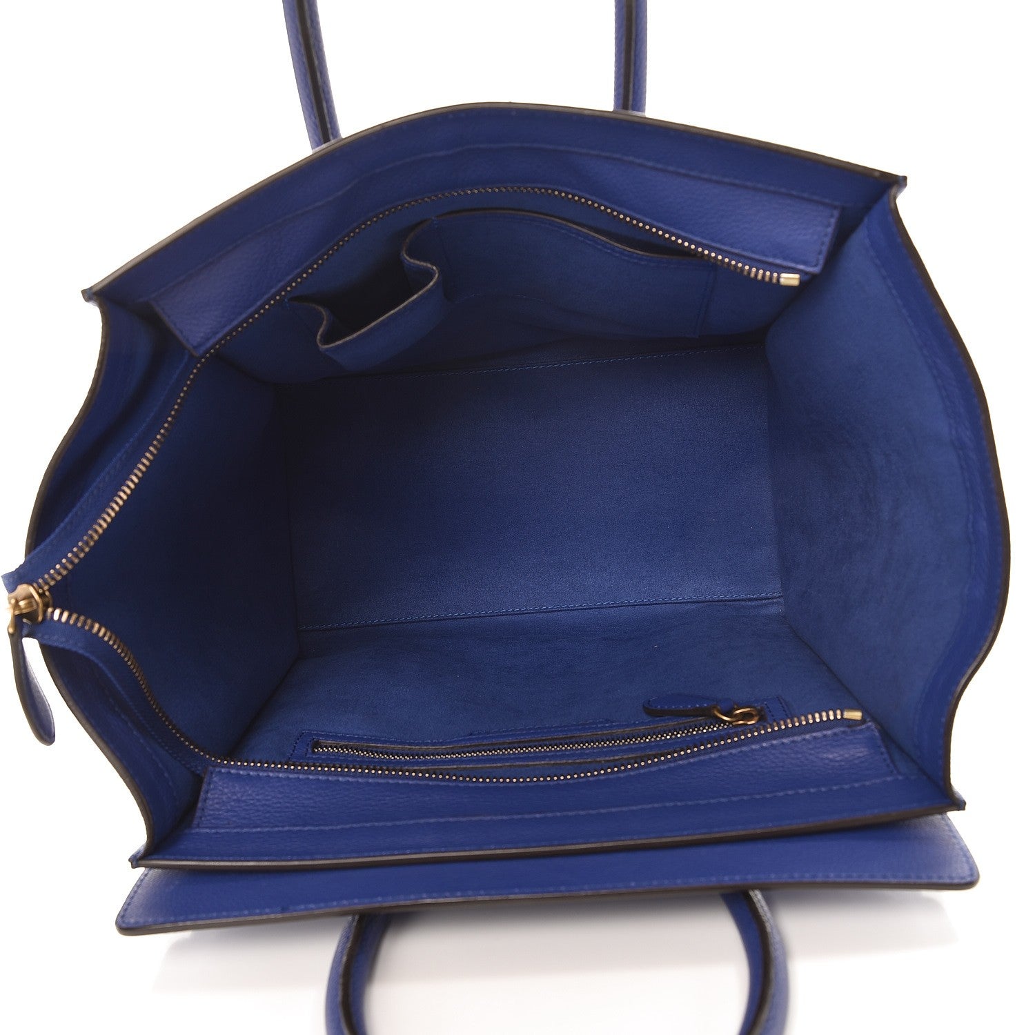 Celine Drummed Calfskin Mini Luggage Indigo 5 of 11