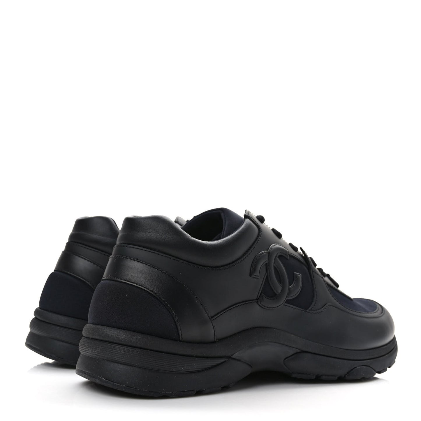 Calfskin Lambskin Mens CC Uniform Sneakers 45 Black